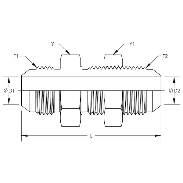 World Wide Fittings JIC Bulkhead Union Stainless Steel With Locknut 2700X10X10SSLN - main